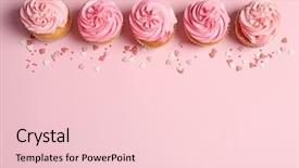  Presentation with cupcakes - Beautiful theme featuring many yummy cupcakes on color backdrop and a lemonade colored foreground