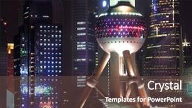  Presentation with china shanghai - Presentation with mao - night view of shanghai china background and a tawny brown colored foreground