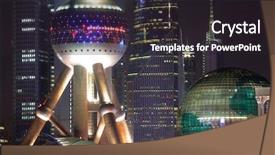  Presentation with china shanghai - Presentation theme having mao - night view of shanghai china background and a dark gray colored foreground