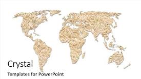  Presentation with rice grain - Audience pleasing PPT theme consisting of mao - outline map of the world backdrop and a white colored foreground