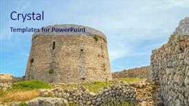  Presentation with stepping stone - Slides having mao - torre den penjat stone fort background and a  colored foreground