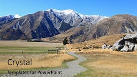  Presentation with maori - Slide set consisting of maori - curve pathway to the mountain background and a coral colored foreground