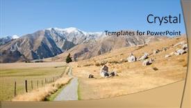  Presentation with maori - Slide set featuring maori - mountain alps landscape at castle background and a light blue colored foreground