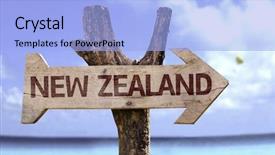  Presentation with maori - Theme featuring maori - new zealand wooden sign background and a light blue colored foreground