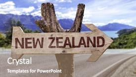  Presentation with maori - PPT layouts consisting of maori - new zealand wooden sign background and a coral colored foreground