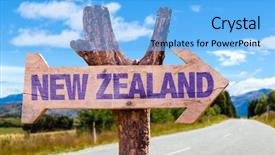  Presentation with new zealand - Presentation design consisting of maori - new zealand wooden sign background and a light blue colored foreground