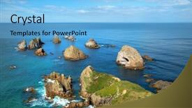  Presentation with new zealand - PPT layouts enhanced with maori - rocks at nugget point background and a light blue colored foreground