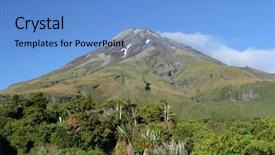  Presentation with volcano - Slide deck enhanced with maori - taranaki mt egmont extinct volcano background and a teal colored foreground