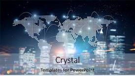  Presentation with international business - Cool new PPT layouts with map - international business partnership mixed media backdrop and a light blue colored foreground