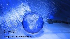  Presentation with fiber optic - Theme having map abstract - technology style against fiber optic background and a light blue colored foreground