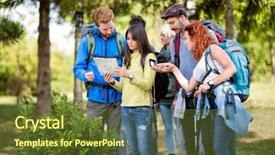  Presentation with compass map - Slide deck with map and compass use background and a tawny brown colored foreground