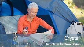  Presentation with compass map - Colorful presentation theme enhanced with map and holding a compass backdrop and a  colored foreground