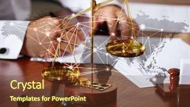  Presentation with consulting - Audience pleasing PPT theme consisting of map and scales of justice backdrop and a tawny brown colored foreground