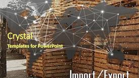  Presentation with export - Audience pleasing presentation design consisting of map and text import export backdrop and a tawny brown colored foreground