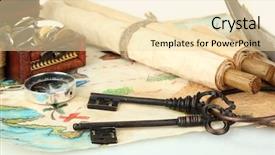  Presentation with treasure gold - Audience pleasing presentation consisting of map and treasures isolated backdrop and a lemonade colored foreground