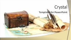  Presentation with pirate treasure map - Audience pleasing theme consisting of map and treasures isolated backdrop and a white colored foreground