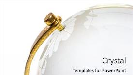  Presentation with world flags and globe - Presentation design enhanced with map asia pacific - close-up of glass globe background and a sky blue colored foreground