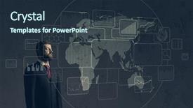  Presentation with futuristic - Presentation theme consisting of map background business technology future background and a tawny brown colored foreground