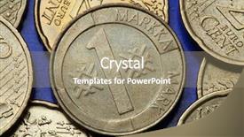  Presentation with old map - Colorful presentation design enhanced with map europe - coins of finland old finnish backdrop and a coral colored foreground