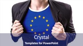  Presentation with european union - Beautiful presentation theme featuring map germany - businessman stretching suit with european backdrop and a navy blue colored foreground