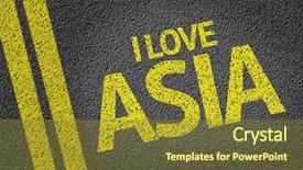  Presentation with asia - Presentation theme featuring map iran - i love asia written background and a gold colored foreground