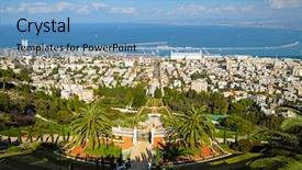  Presentation with gardens - Colorful slides enhanced with map isreal - bahai gardens haifa israel backdrop and a light blue colored foreground