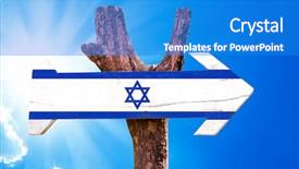  Presentation with israel flag - Colorful presentation theme enhanced with map isreal - israel flag wooden sign backdrop and a cobalt blue colored foreground