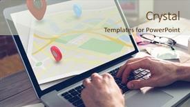  Presentation with marker - Amazing presentation having map location marker against cropped backdrop and a soft green colored foreground