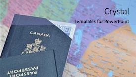  Presentation with passport - PPT layouts featuring map mexico - expired passport background and a light blue colored foreground