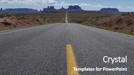  Presentation with highway - Audience pleasing presentation theme consisting of map mexico - long empty highway road backdrop and a dark gray colored foreground
