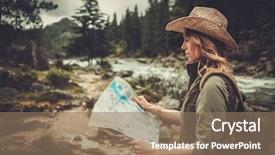  Presentation with womens right to vote - Amazing presentation theme having map near wild mountain river backdrop and a  colored foreground