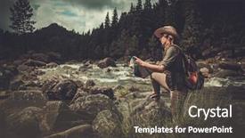  Presentation with direction - Audience pleasing slide deck consisting of map near wild mountain river backdrop and a  colored foreground