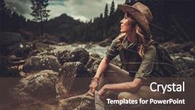  Presentation with womens right to vote - Slide deck enhanced with map near wild mountain river background and a  colored foreground