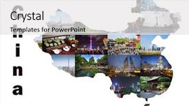  Presentation with china guangzhou - Theme consisting of shanghai cities views collage background and a white colored foreground