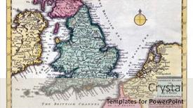  Presentation with england map - PPT layouts with map-of-england-vintage-engraving background and a mint green colored foreground