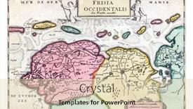  Presentation with map vintage - Presentation theme having map-of-friesland-and-groningen background and a lemonade colored foreground