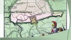  Presentation with map vintage - Colorful slide set enhanced with map-of-ghent-vintage-engraving backdrop and a mint green colored foreground