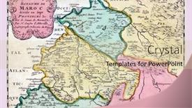  Presentation with map vintage - PPT layouts consisting of map-of-morocco-vintage-engraving background and a soft green colored foreground