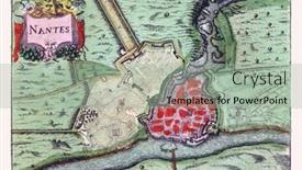  Presentation with map vintage - Cool new PPT theme with map-of-nantes-vintage-engraving backdrop and a light gray colored foreground