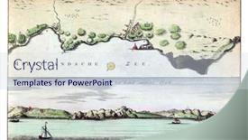  Presentation with map vintage - Amazing theme having map-of-oran-vintage-engraving backdrop and a sky blue colored foreground