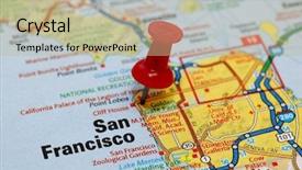  Presentation with san francisco - PPT theme having map of san francisco background and a mint green colored foreground