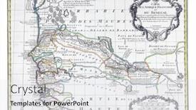  Presentation with map vintage - Presentation design consisting of map-of-senegal-guillaume-delisle background and a white colored foreground