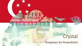  Presentation with singapore - Slide set consisting of map of singapore and flag background and a cream colored foreground