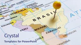  Presentation with america - Colorful slide deck enhanced with map of south america brazil backdrop and a sky blue colored foreground
