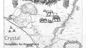  Presentation with map vintage - PPT layouts with map-of-the-coast background and a white colored foreground