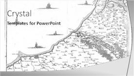  Presentation with map vintage - PPT theme having map-of-the-coast background and a white colored foreground