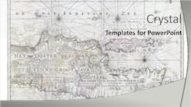  Presentation with map vintage - Colorful PPT theme enhanced with map-of-the-eastern-part backdrop and a light gray colored foreground