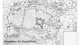  Presentation with map vintage - Amazing PPT theme having map-of-the-encirclement backdrop and a light gray colored foreground