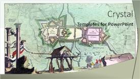  Presentation with city map - Slides with map-of-the-fortifications-around background and a soft green colored foreground