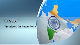  Presentation with india map crystal - Audience pleasing slides consisting of map of the india backdrop and a light blue colored foreground